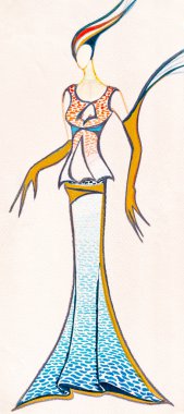 stylized female party dresses