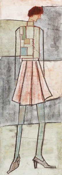 Городская женщина в полусезонной одежде — стоковое фото