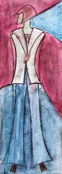 Dama gród w odzieży jesienno wiosenne — Zdjęcie stockowe