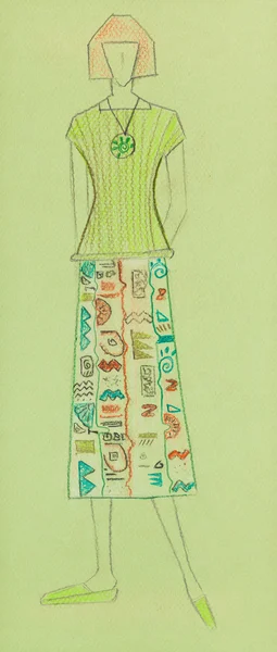 Sketch of knitted women wear — Stock Photo, Image
