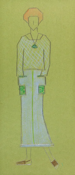 Sketch of knitted women wear — Stock Photo, Image