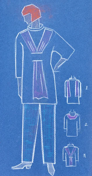 Sketch of women casual and home clothing — Stock Photo, Image