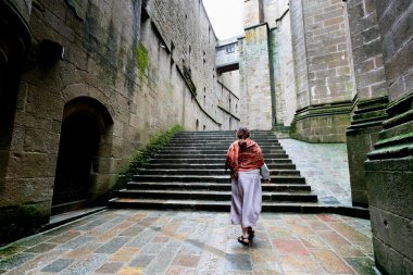 mont saint-michel Fransa'da iç avlu