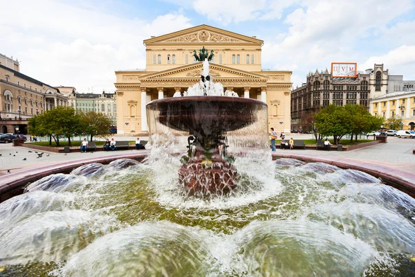 Fontana e Teatro Bolshoi di Mosca — Foto Stock