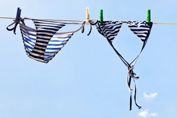 Drying woman bikini — Stock Photo, Image