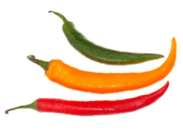 Three hot peppers — Stock Photo, Image