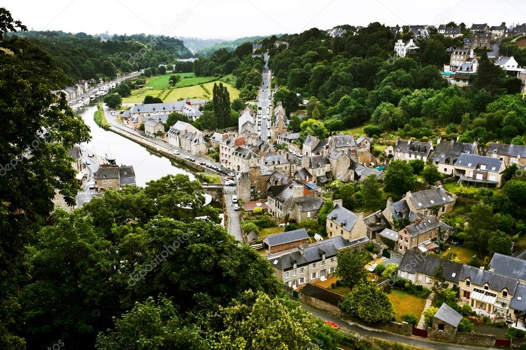 town Dinan and river Rance, France