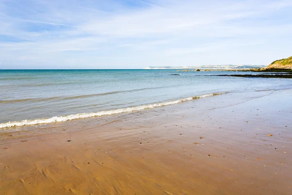 Piaszczysta plaża w Normandii — Zdjęcie stockowe