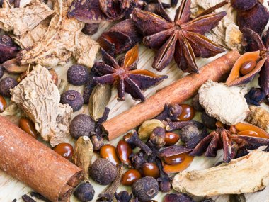 farklı baharatlar için mulled şarap