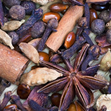 Dried spices for gluhwein