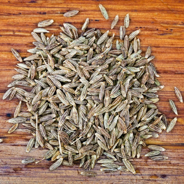 Draufsicht auf getrocknete Kümmel-Samen — Stockfoto