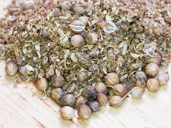 Ground spicy coriander seeds — Stock Photo, Image