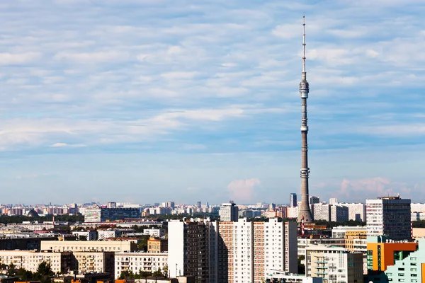 Panorama van Moskou met tv-toren — Stockfoto