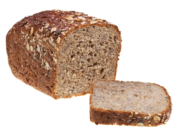 Ziarna chleba chleb i plasterki przeczucie — Zdjęcie stockowe