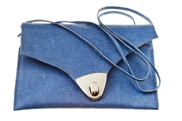 Kleine flache blaue Handtasche — Stockfoto