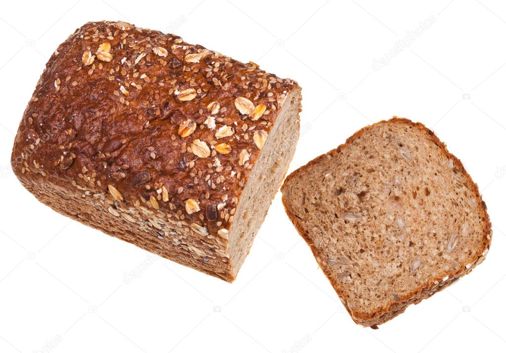 top view of grain bread loaf