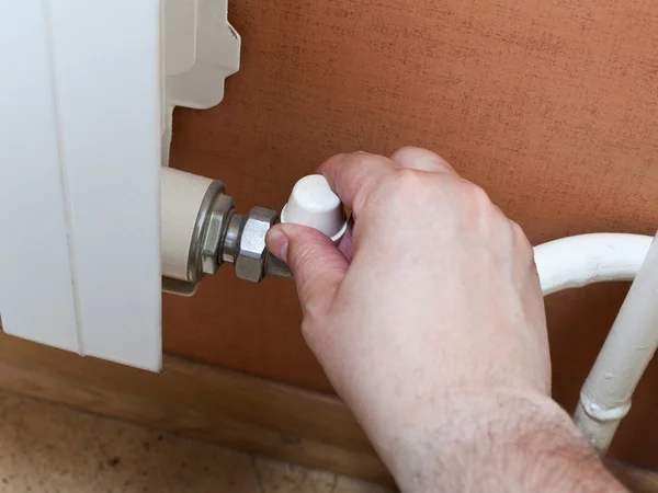 Thermostat of home heat radiator — Stock Photo, Image