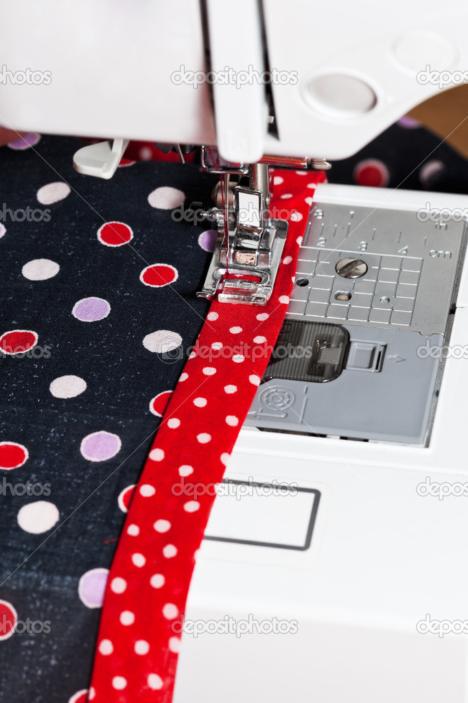 sewing dress on machine