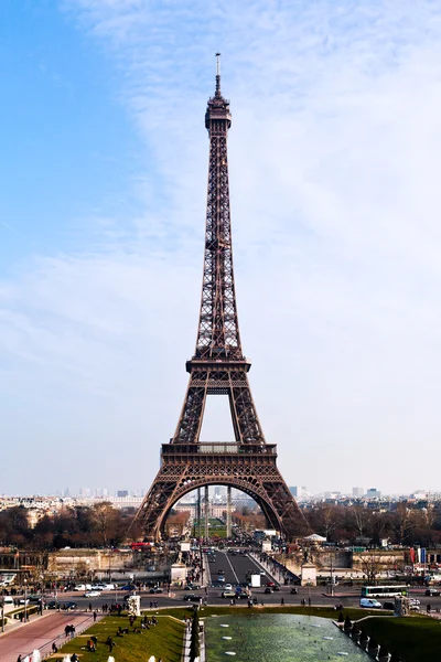 Trocadero Paris'teki Eyfel Kulesi'nden görünümünü — Stok fotoğraf