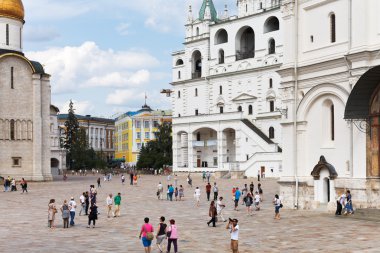 Assumption Belfry on Cathedral square in Moscow Kremlin clipart