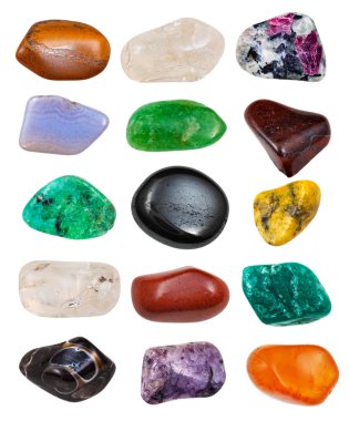 Set of semi-precious stones clipart