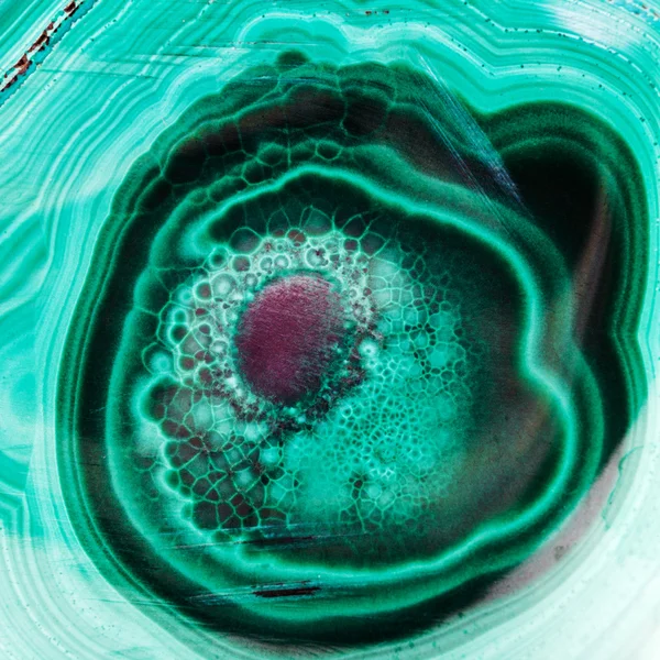 Modello su malachite lucida — Foto Stock