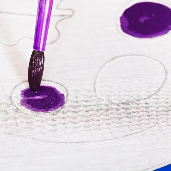 Malerei violettes Muster auf Seidenleinwand — Stockfoto