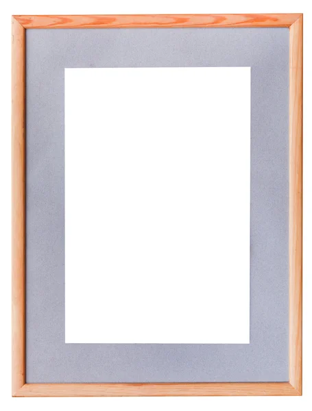 Úzký dřevěný fotorámeček s šedý mat — Stock fotografie