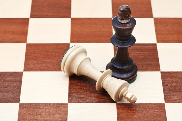 Standing and fallen chess kings — Stock Photo, Image