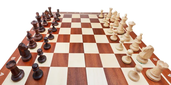 Chess pieces placed on board — Stock Photo, Image