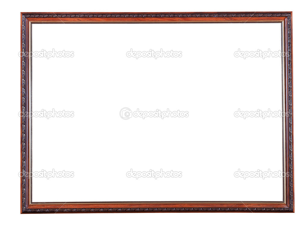 retro narrow brown wooden picture frame
