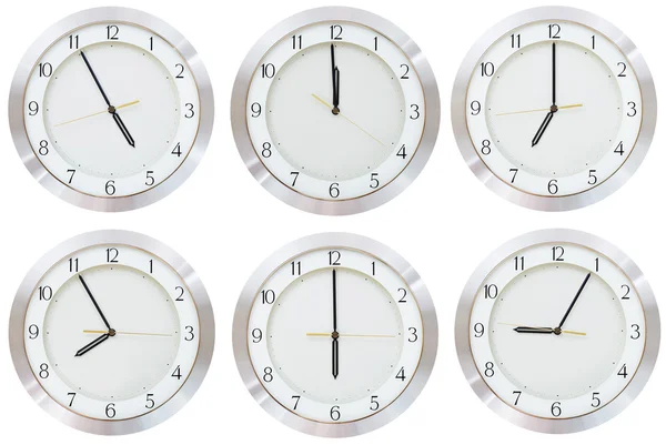 Set of wall clock with working time — Stock Photo, Image