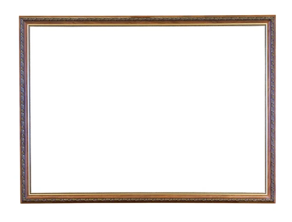 Vintage narrow brown wooden picture frame — Stock Photo, Image