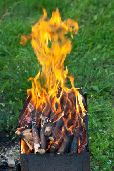 Tongues of flame on brazier — Stock Photo, Image