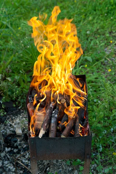 Lenguas de llama en brasero — Foto de Stock
