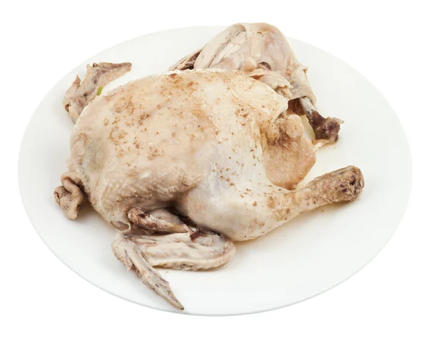 Boiled chicken on plate — Stock Photo, Image