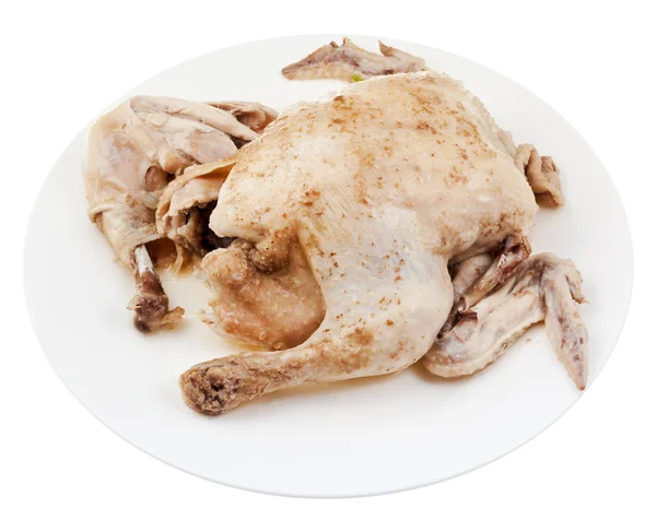 Boiled chicken on plate — Stock Photo, Image