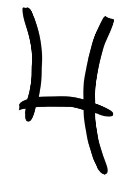 siyah Arapça rakamı 4 el ile yazılmış