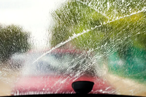 Driving in rain — Stock Photo, Image