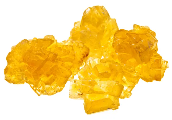 Pieces of yellow crystal caramel sugar — Stockfoto