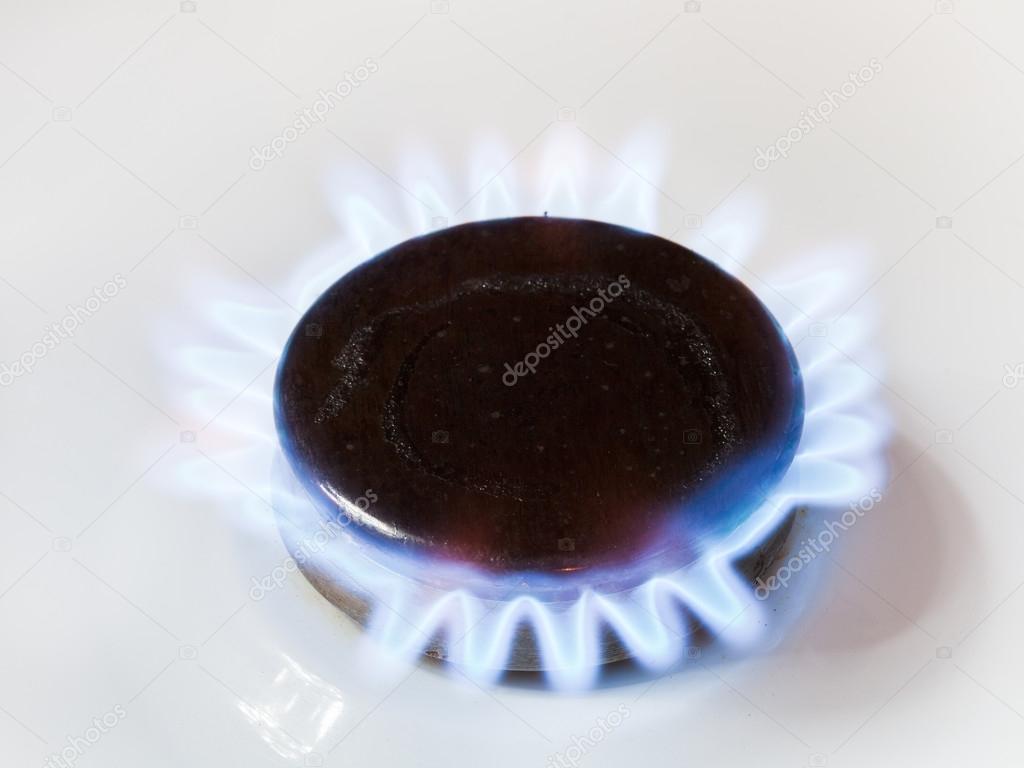 gas in range burner of kitchen stove