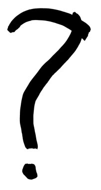 soru noktası tarafından siyah mürekkep boyalı