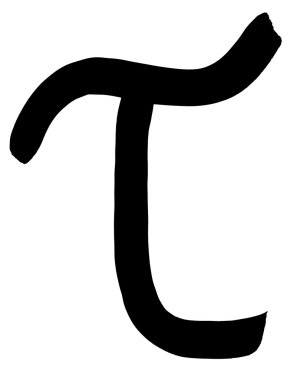 Yunanca harf tau el siyah mürekkeple yazılmış