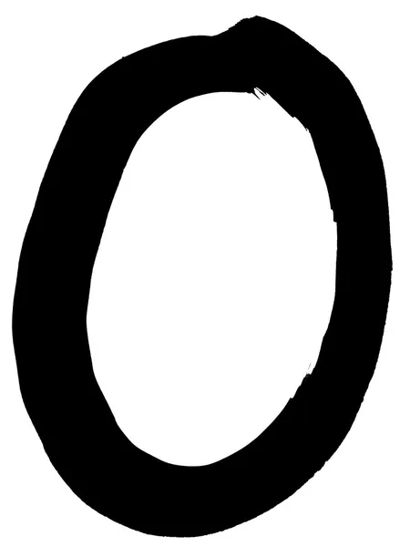 Grecka litera Omikron ręcznie napisane czarnym atramentem — Zdjęcie stockowe