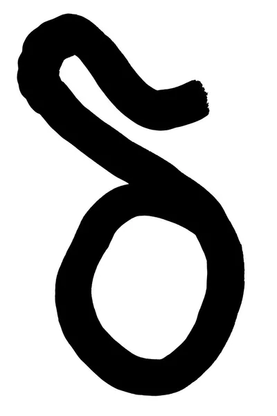 Yunanca harf delta el siyah mürekkeple yazılmış — Stok fotoğraf