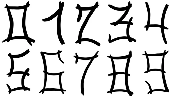 黒のインクで手書きのアラビア数字 — ストック写真