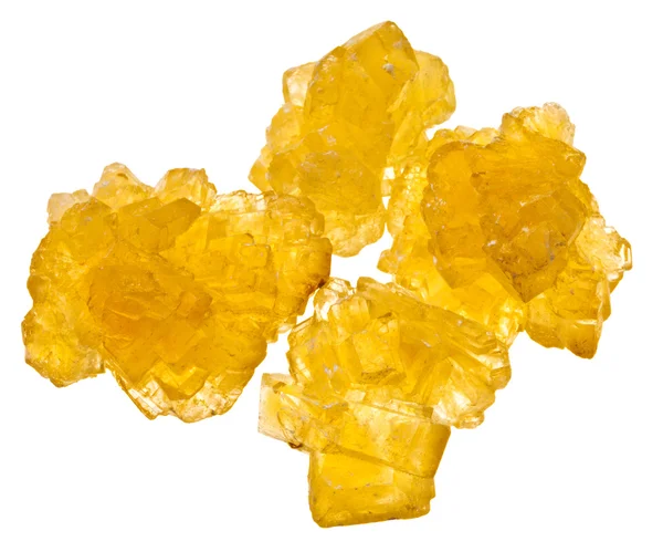 Morceaux de sucre caramel cristallin jaune — Photo