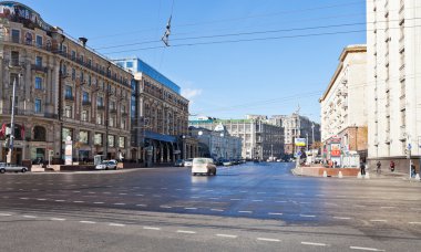 Tverskaya street Moskova'da Panoraması