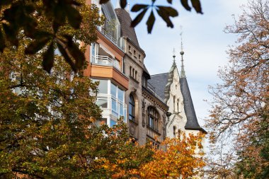 Batı Berlin sokak sonbahar görünümü