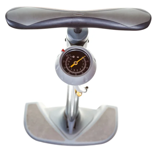 圧力計と手動の空気ポンプのトップ ビュー — ストック写真